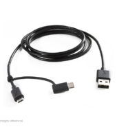 CABLE 2 EN 1 ENERGIZER HIGHTECH, USB A USB TIPO C / MICRO-USB, 1.2 MTS.